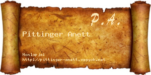 Pittinger Anett névjegykártya