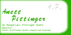 anett pittinger business card